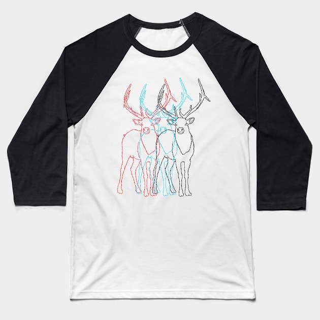 Tri-Elk Baseball T-Shirt by Bungodesign